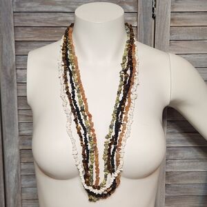 5 Strands Natural 7-8mm Freeform Gemstone Chips Beads Strands 32-36"